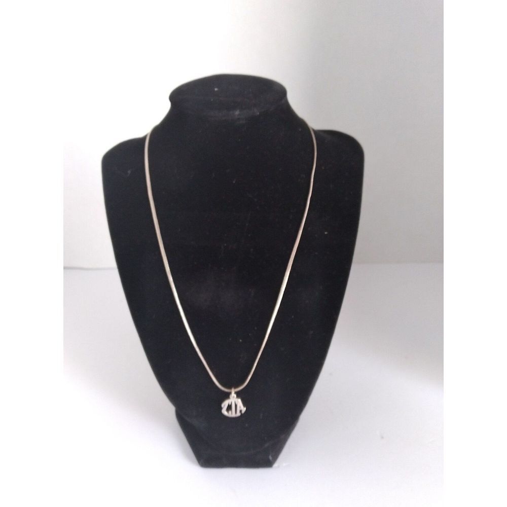 Zeta‎ Tau Alpha Sorority Necklace Greek Letters Silver Tone Pendant Jewelry
